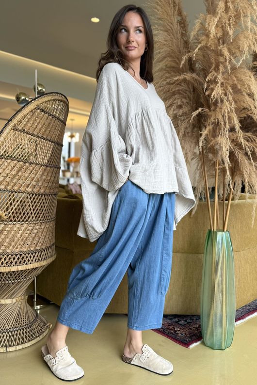 Suri Cushion Cotton Artist Smock Stone /15=